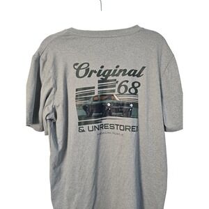 Mens Heather Grey Original 68 Unrestored American Muscle Car Graphic T-Shirt‎ S